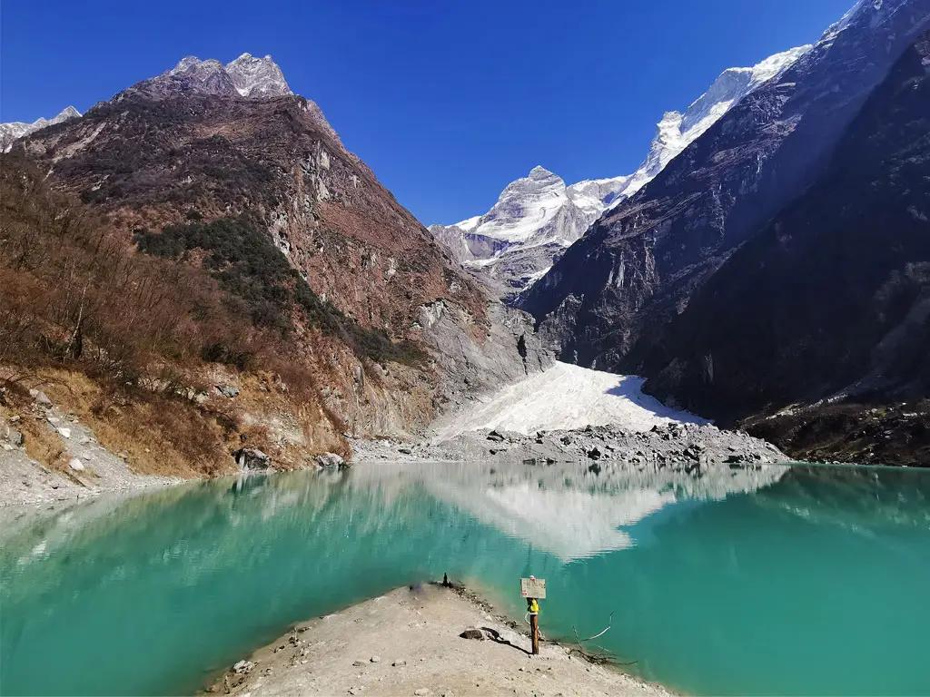 The untouched fresh waters of the glacier lake have its own unique color with calming experience. The duration of the trek is about 5 days. The untouched fresh waters of the glacier lake have its own unique color with calming experience. The duration of the trek is about 5 days.